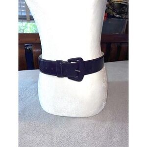 BETSEY JOHNSON Deep Purple Patent Leather Wide Belt Big Buckle Sz S